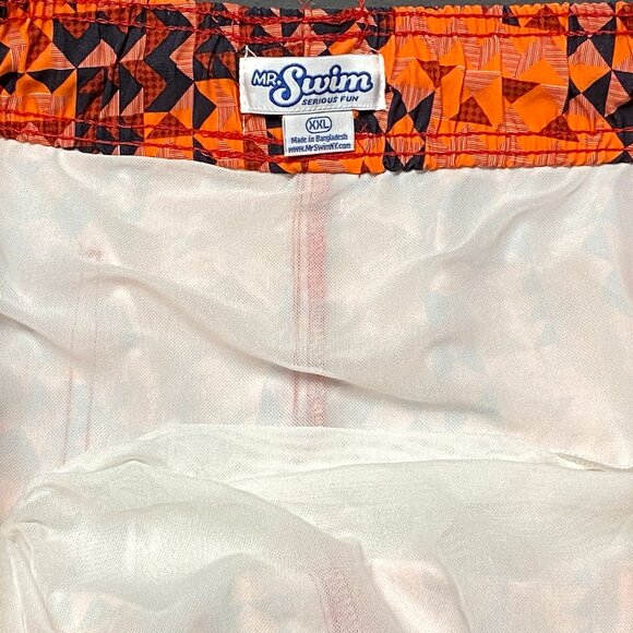 NWT Mr Swim - Swim Trunks - Multicolor Geometric Print - Inner Mesh Lined - Picture 7 of 9